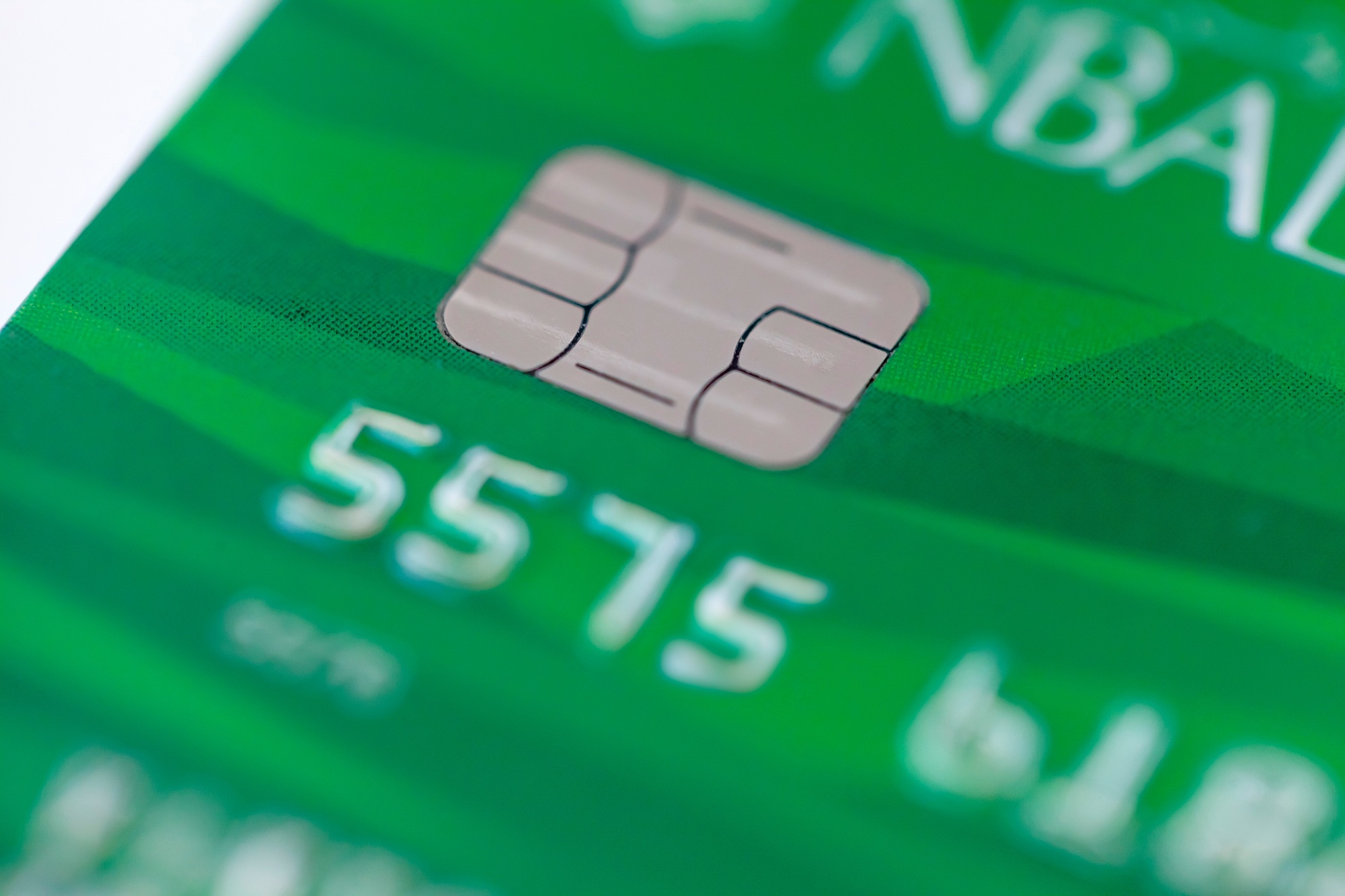 Closeup on chip of the credit card, budget, budgeting