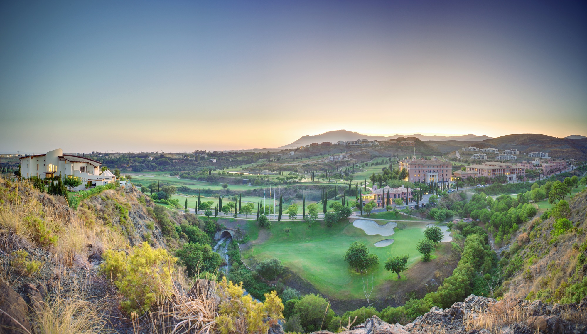 Spanish golf course at dusk
