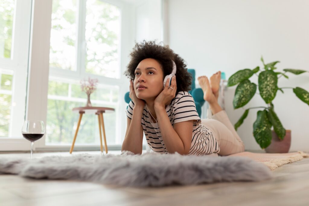 Woman learning a new language